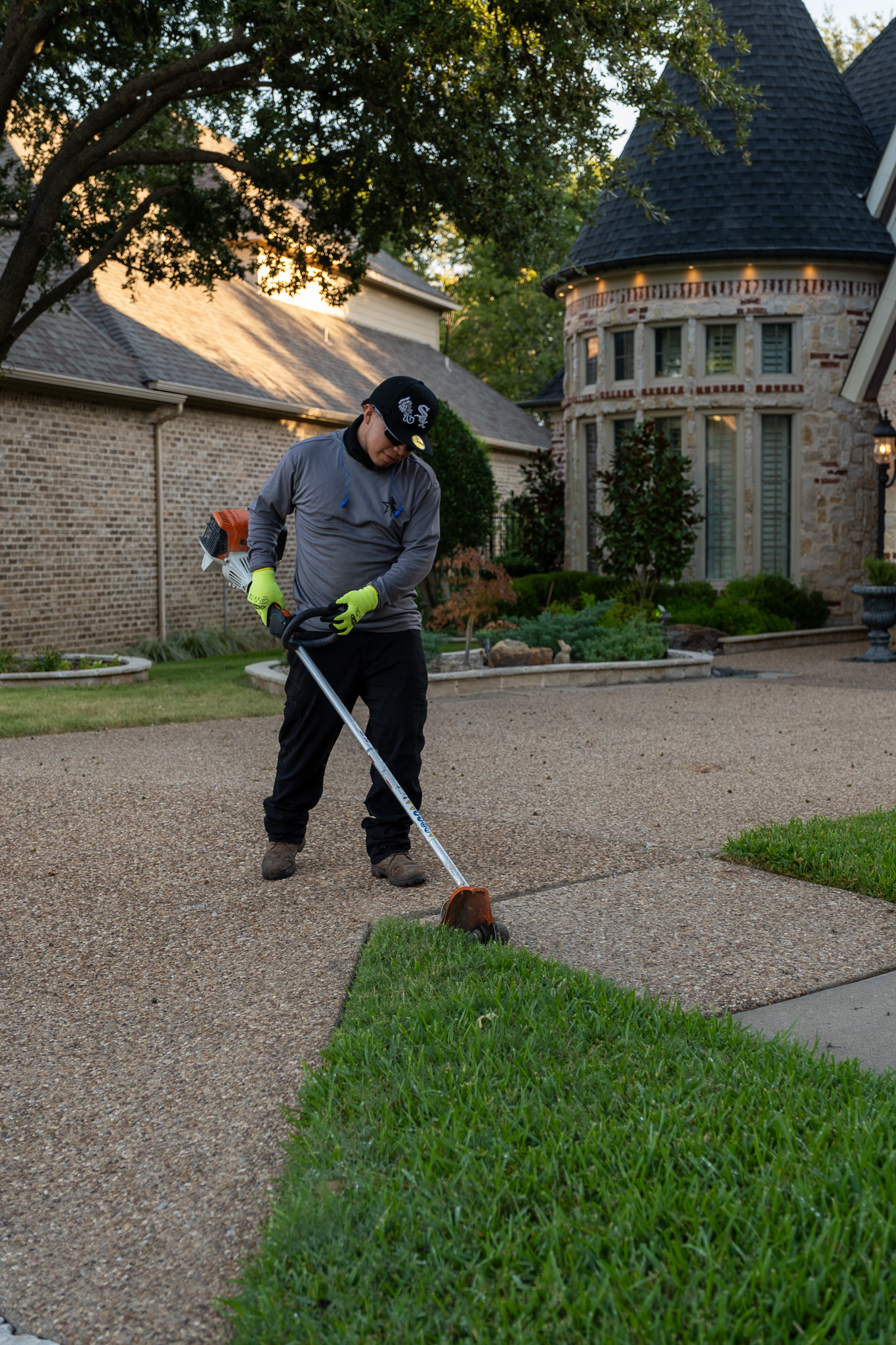 True Star crew completing commercial landscape installation